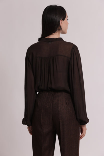 BLUSA CON SCOLLO A V IN GARZA DI VISCOSA