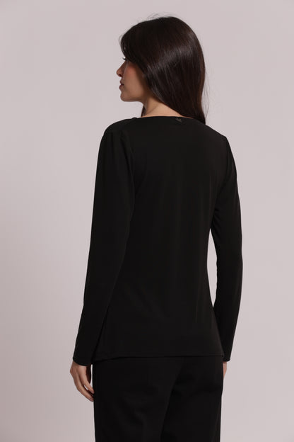 BLUSA CON SCOLLO DRAPPEGGIATO