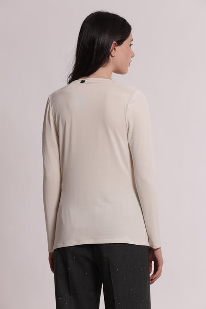 BLUSA CON SCOLLO DRAPPEGGIATO
