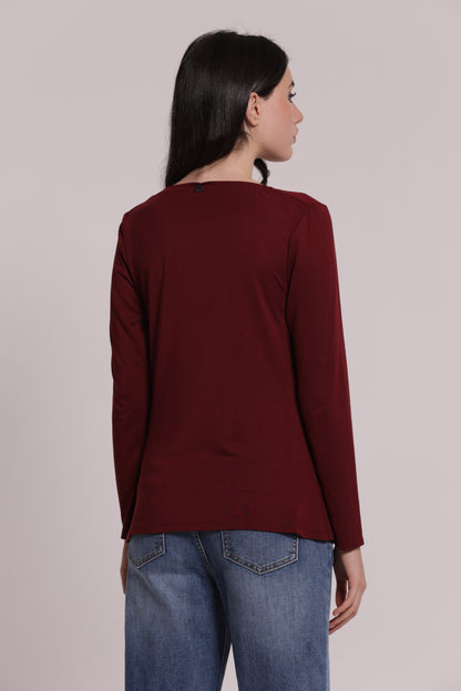 BLUSA CON SCOLLO DRAPPEGGIATO