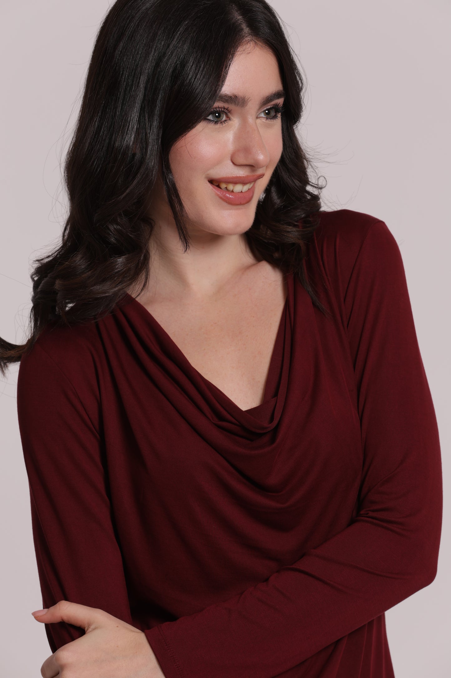 BLUSA CON SCOLLO DRAPPEGGIATO