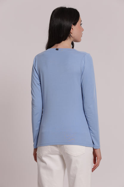 BLUSA CON SCOLLO DRAPPEGGIATO