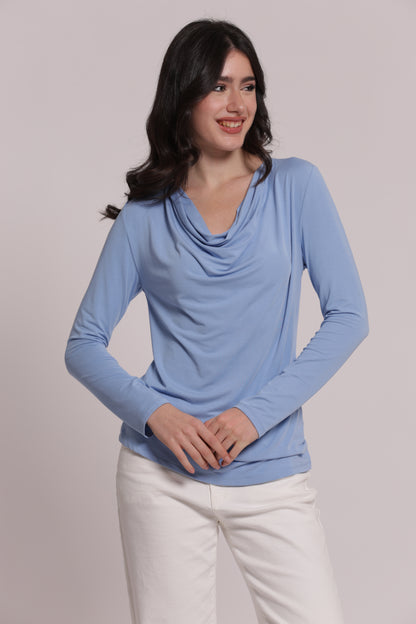 BLUSA CON SCOLLO DRAPPEGGIATO
