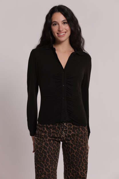 CAMICIA CON DRAPPEGGIO FRONTALE