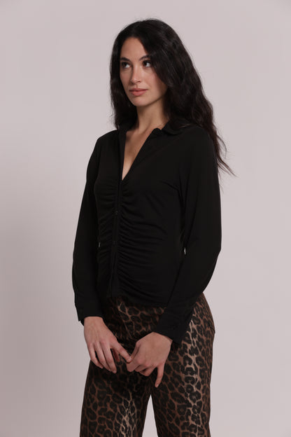 CAMICIA CON DRAPPEGGIO FRONTALE