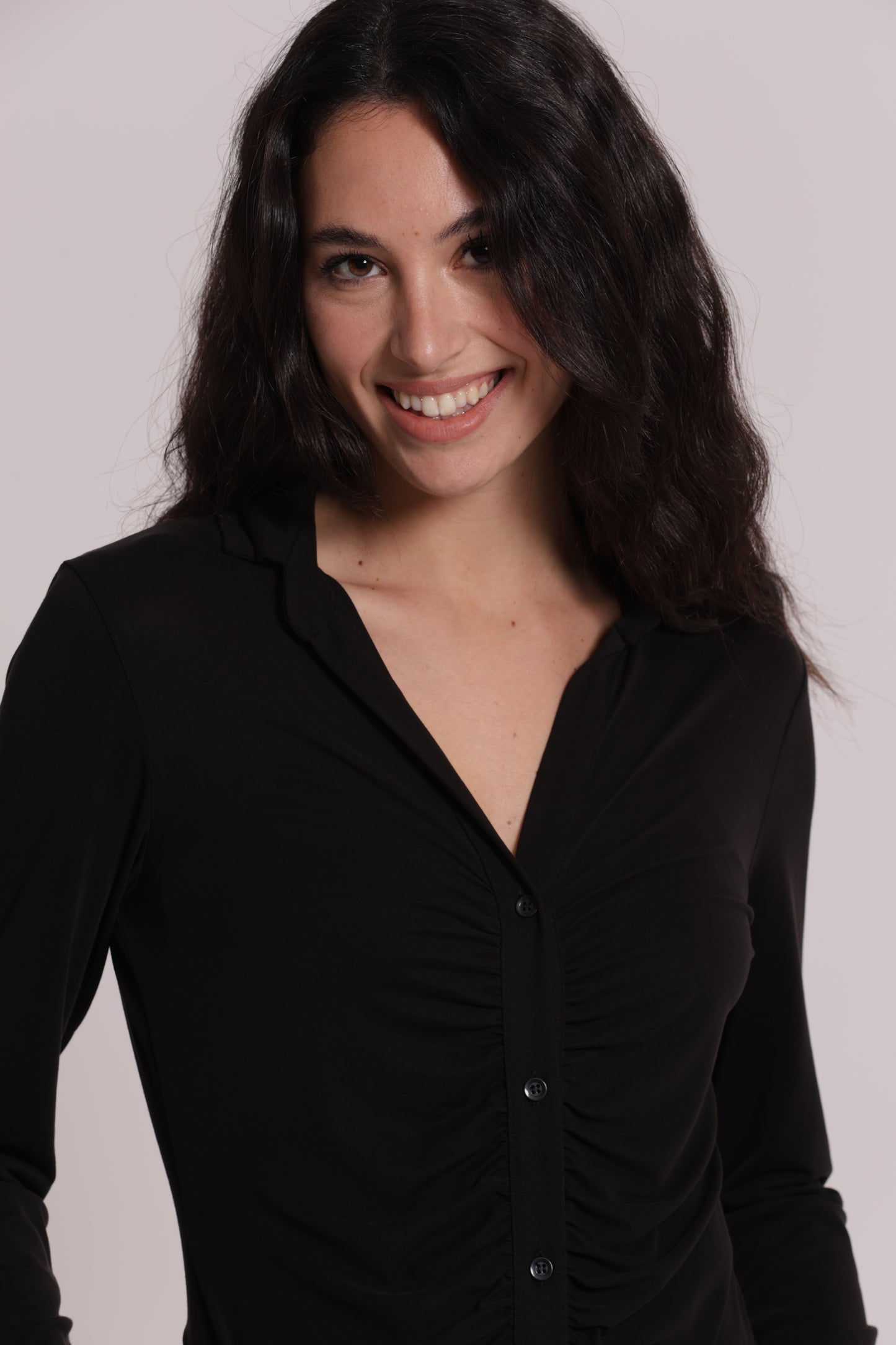 CAMICIA CON DRAPPEGGIO FRONTALE