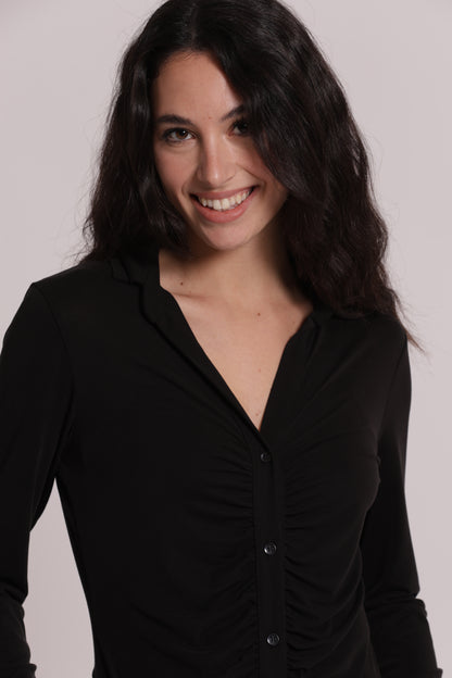 CAMICIA CON DRAPPEGGIO FRONTALE