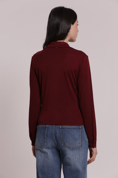 CAMICIA CON DRAPPEGGIO FRONTALE