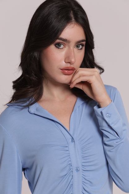 CAMICIA CON DRAPPEGGIO FRONTALE