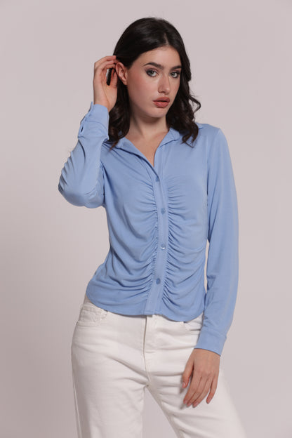 CAMICIA CON DRAPPEGGIO FRONTALE
