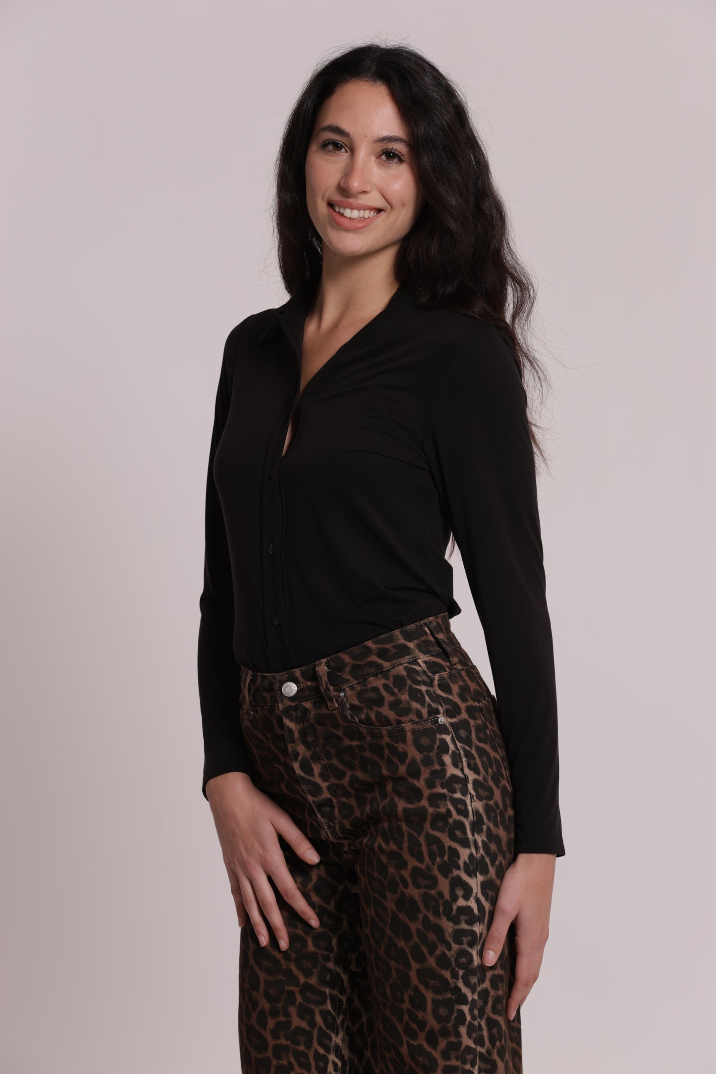 BODY CAMICIA IN VISCOSA