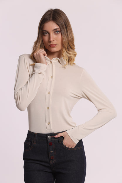 BODY CAMICIA IN VISCOSA