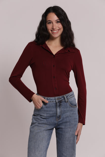 BODY CAMICIA IN VISCOSA