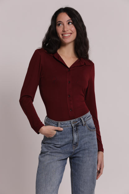 BODY CAMICIA IN VISCOSA