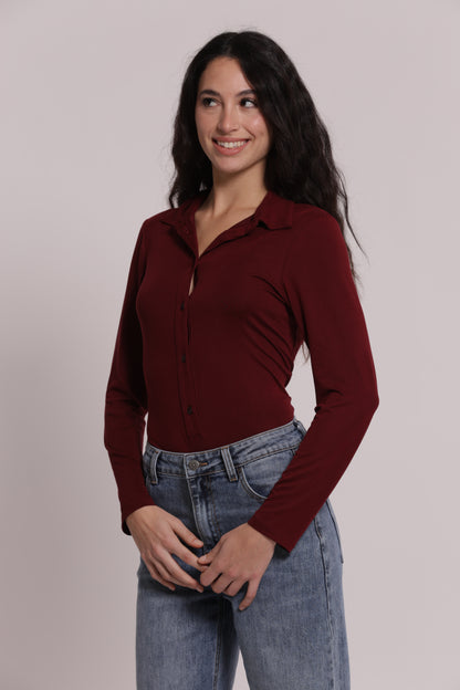 BODY CAMICIA IN VISCOSA