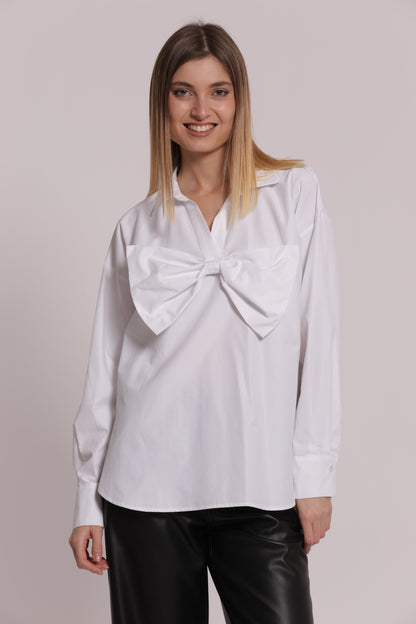 BLUSA CON FIOCCO FRONTALE