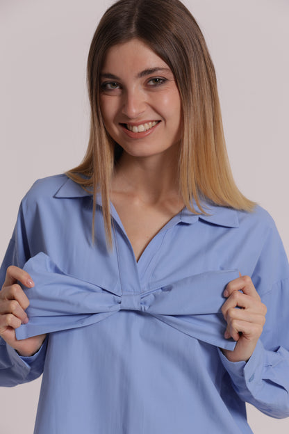 BLUSA CON FIOCCO FRONTALE