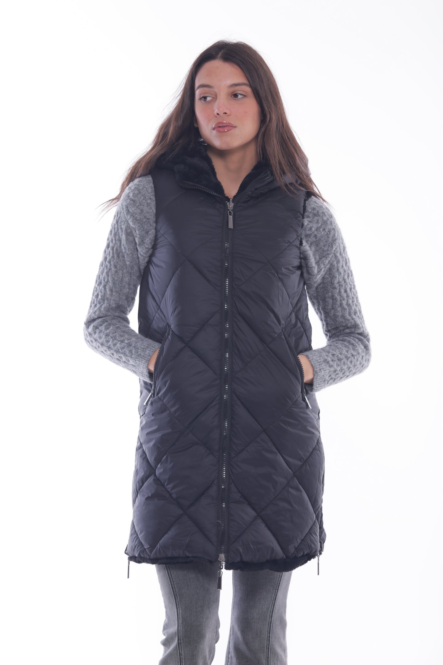 GILET LUNGO REVERSIBILE