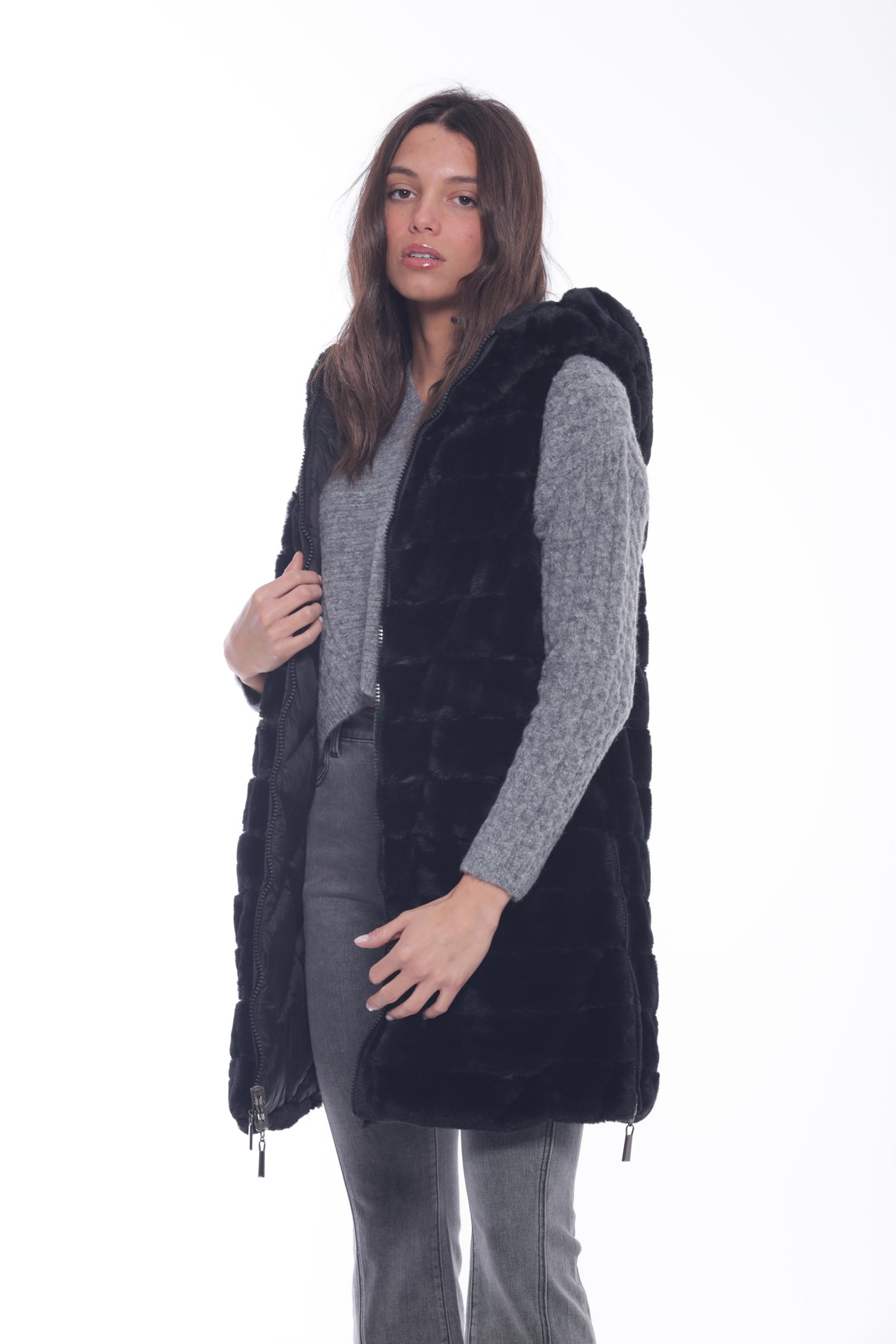 GILET LUNGO REVERSIBILE