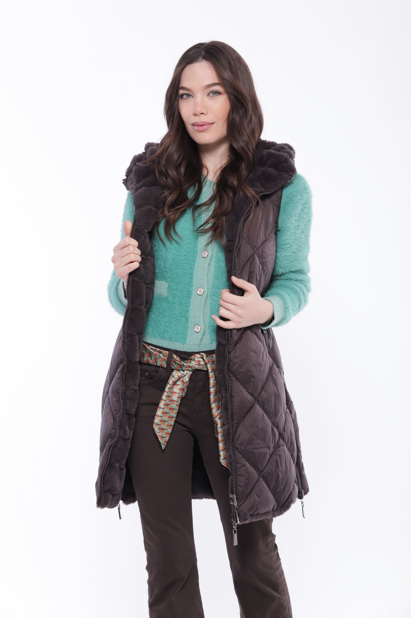 GILET LUNGO REVERSIBILE