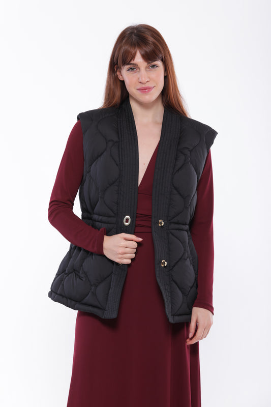 GILET IN PIUMINO CON TRAMA GEOMETRICA