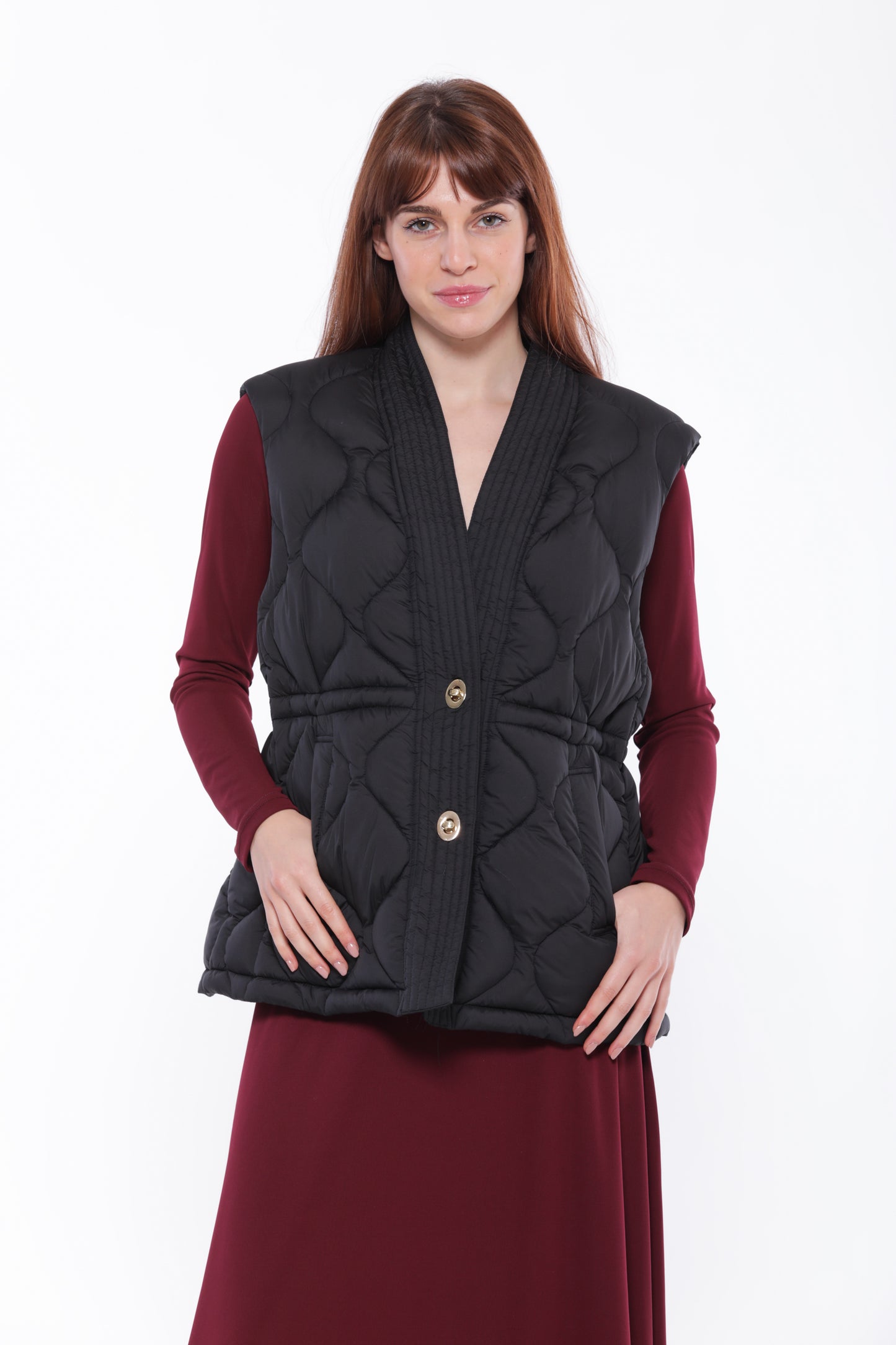 GILET IN PIUMINO CON TRAMA GEOMETRICA