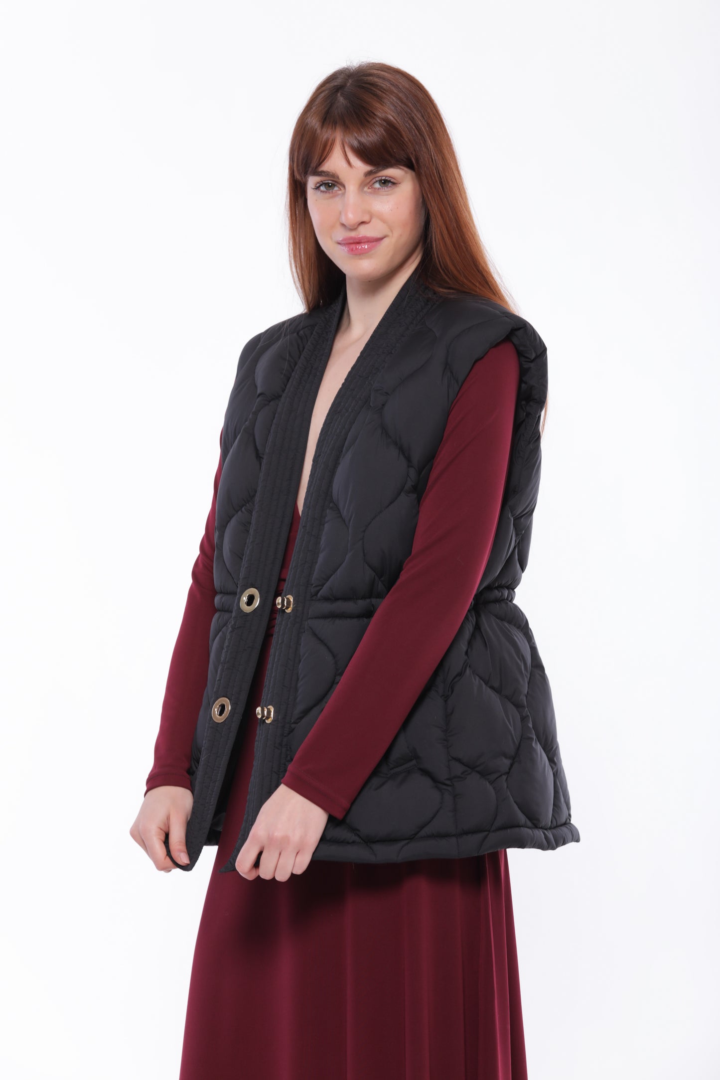 GILET IN PIUMINO CON TRAMA GEOMETRICA