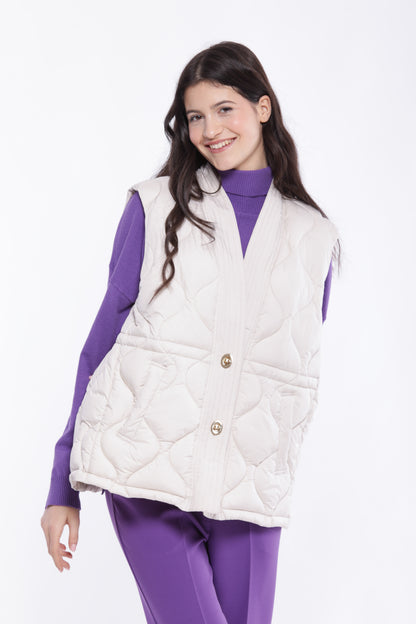 GILET IN PIUMINO CON TRAMA GEOMETRICA