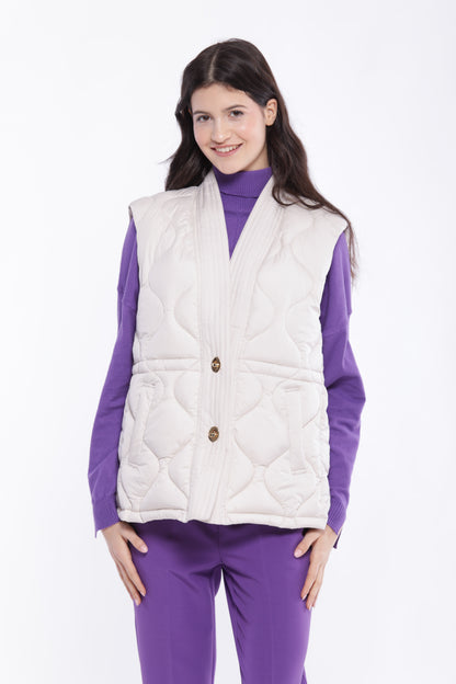 GILET IN PIUMINO CON TRAMA GEOMETRICA