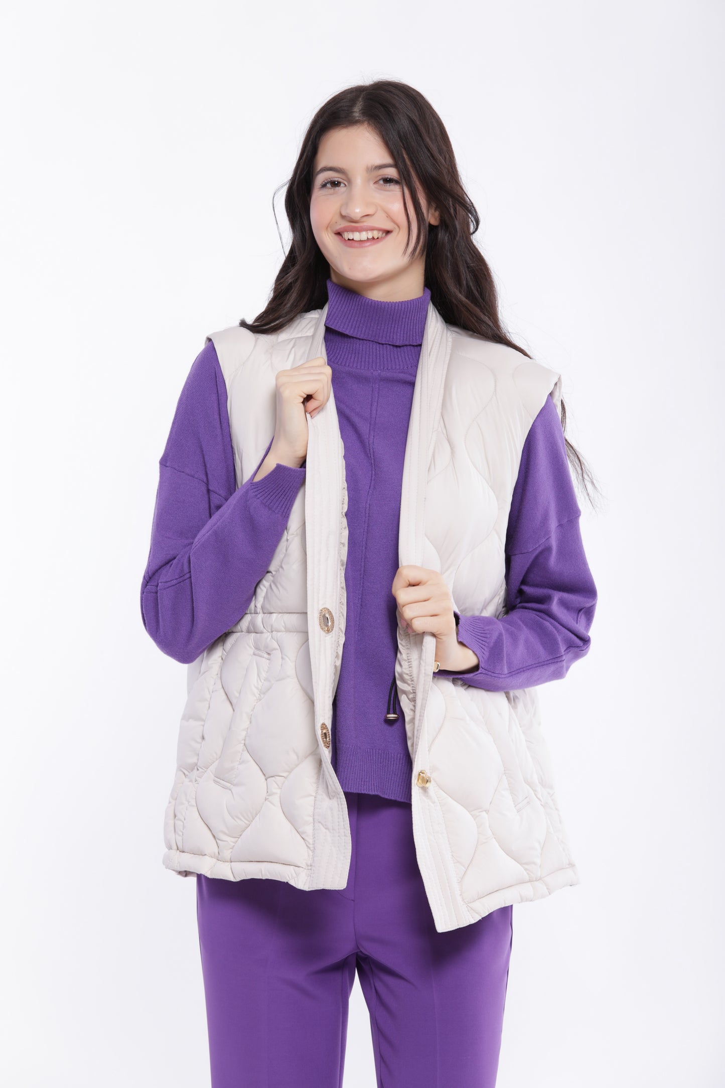 GILET IN PIUMINO CON TRAMA GEOMETRICA