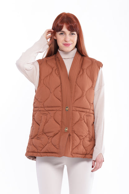 GILET IN PIUMINO CON TRAMA GEOMETRICA