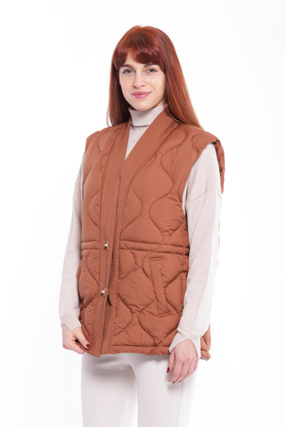 GILET IN PIUMINO CON TRAMA GEOMETRICA