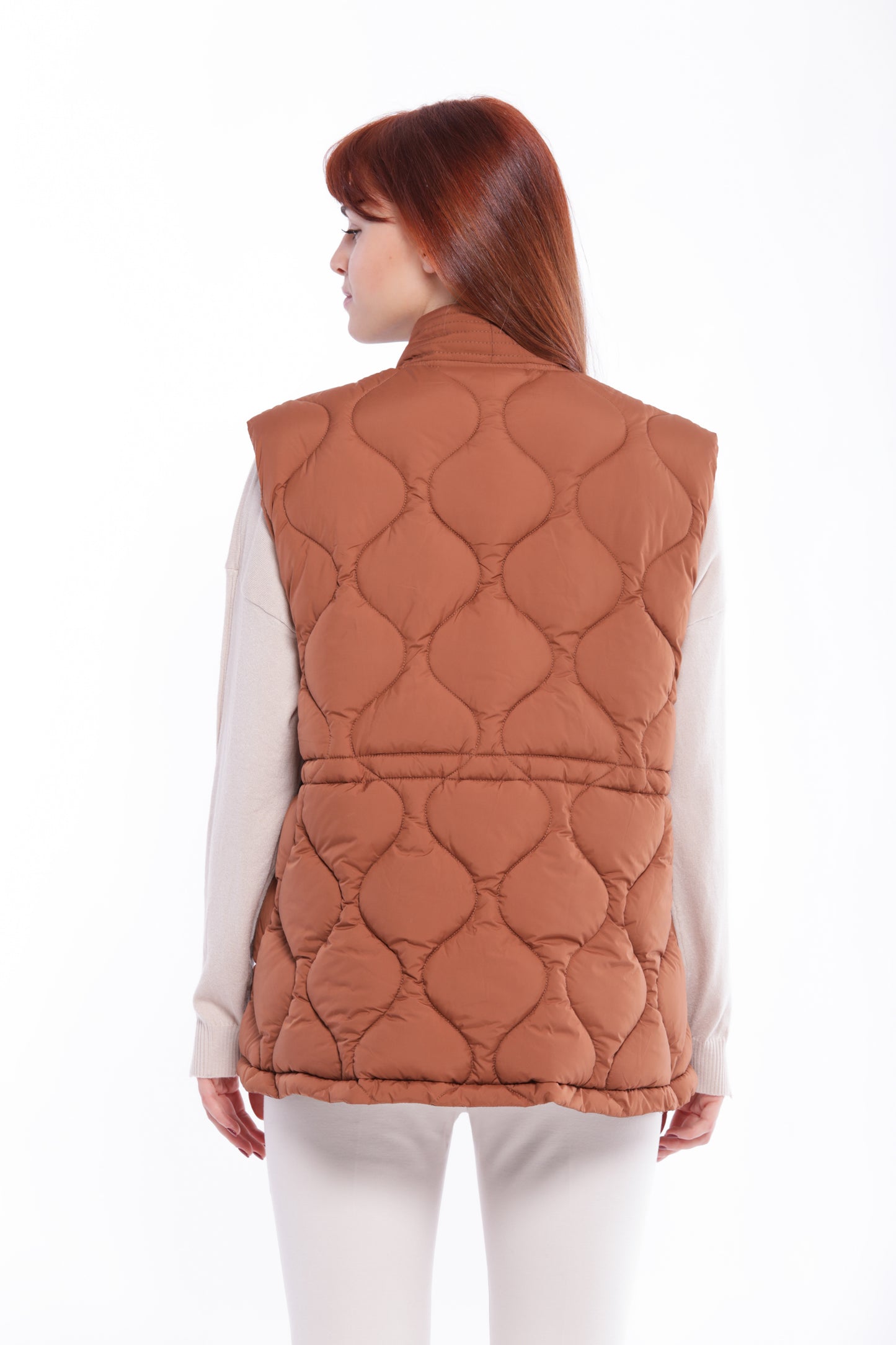 GILET IN PIUMINO CON TRAMA GEOMETRICA