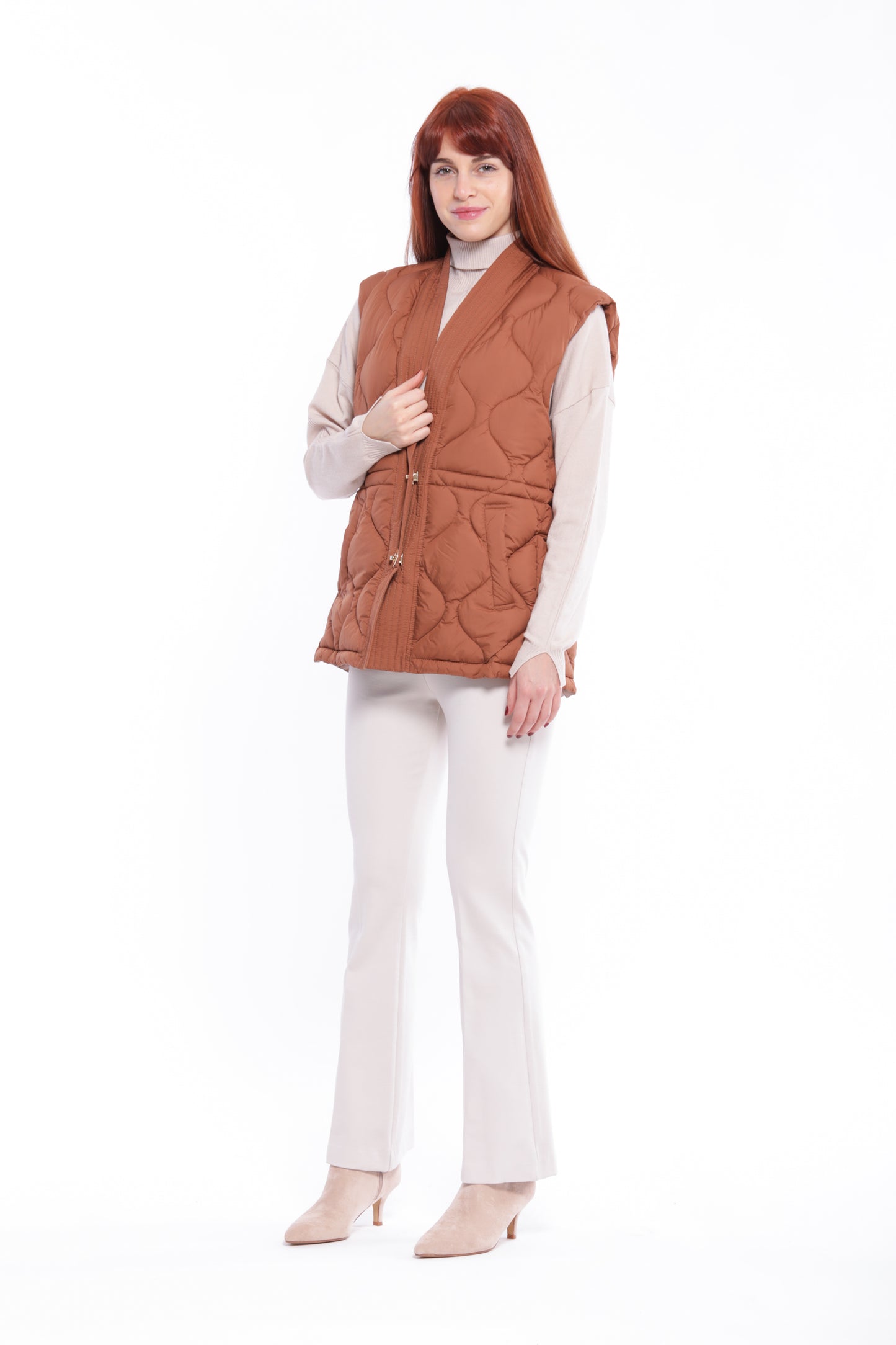 GILET IN PIUMINO CON TRAMA GEOMETRICA