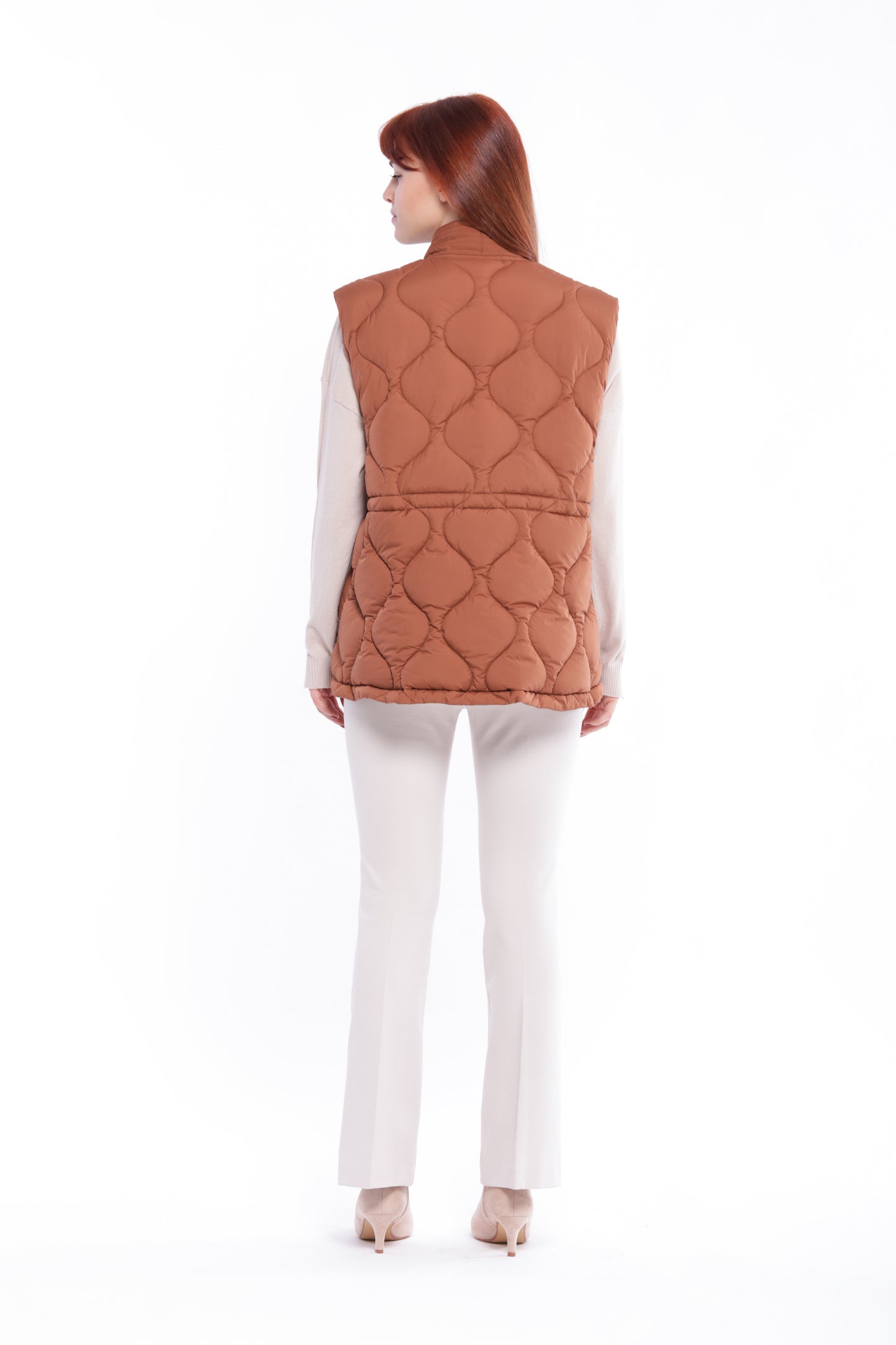 GILET IN PIUMINO CON TRAMA GEOMETRICA