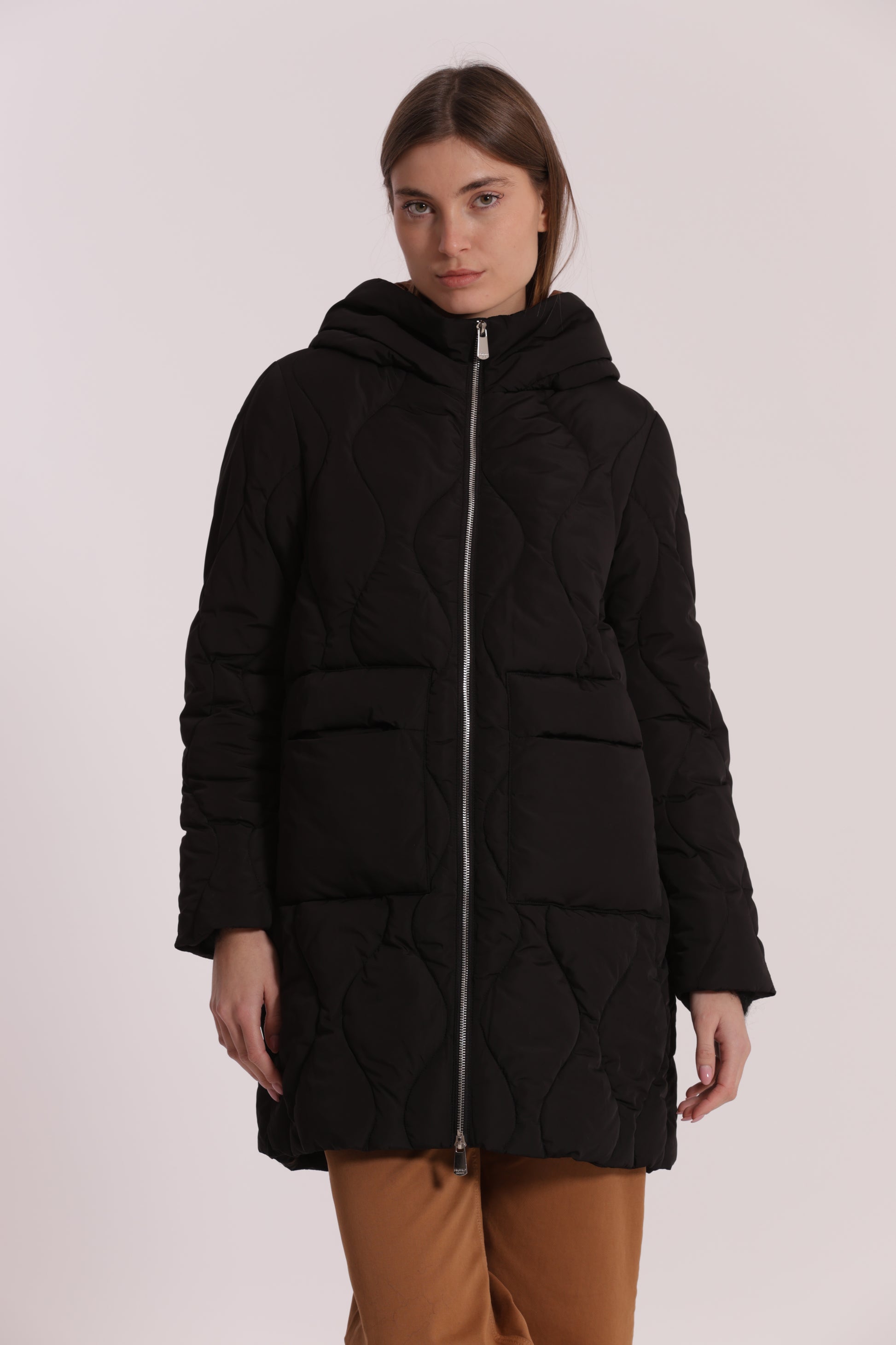 PIUMINO LUNGO CON TRAMA A ROMBI