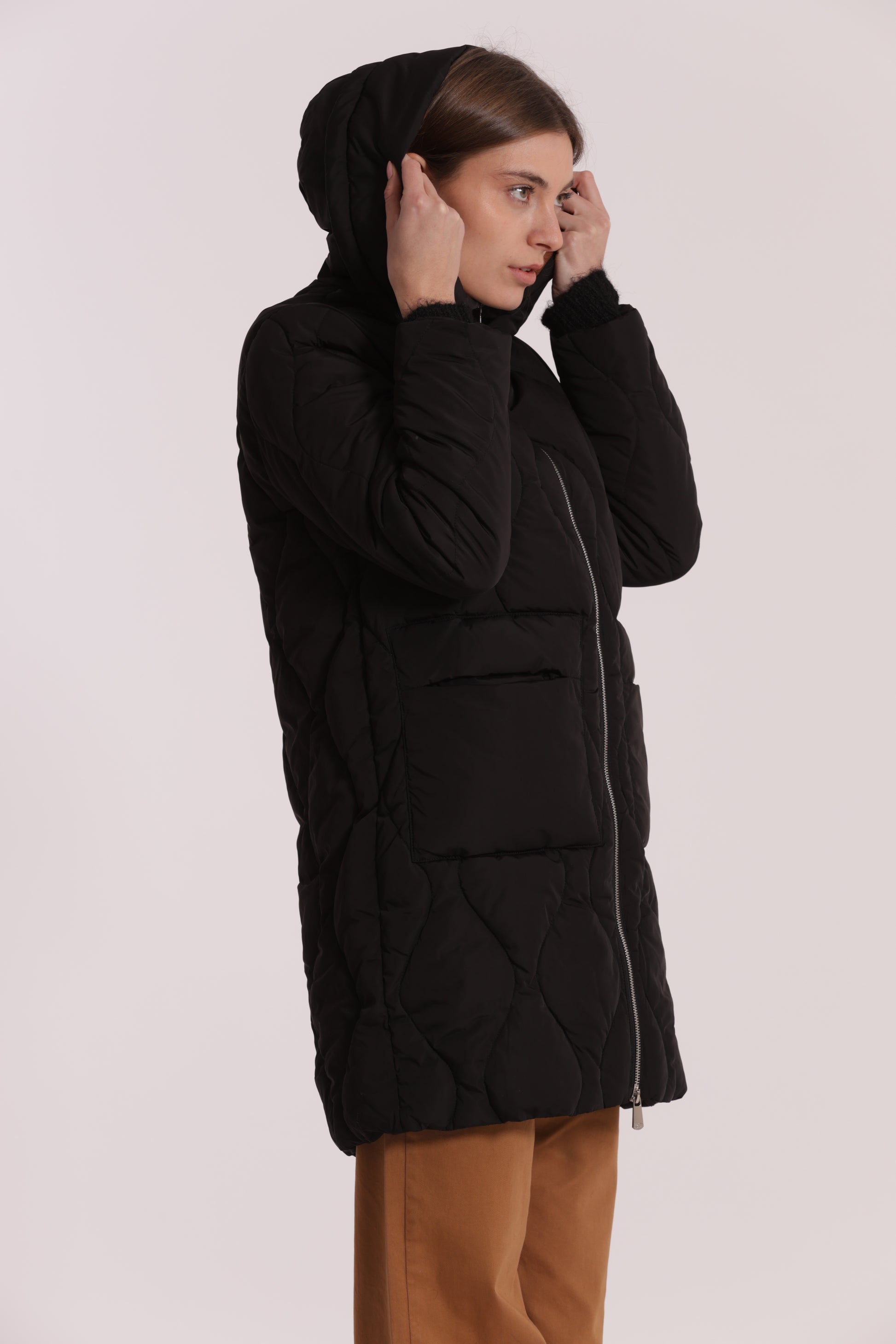 PIUMINO LUNGO CON TRAMA A ROMBI