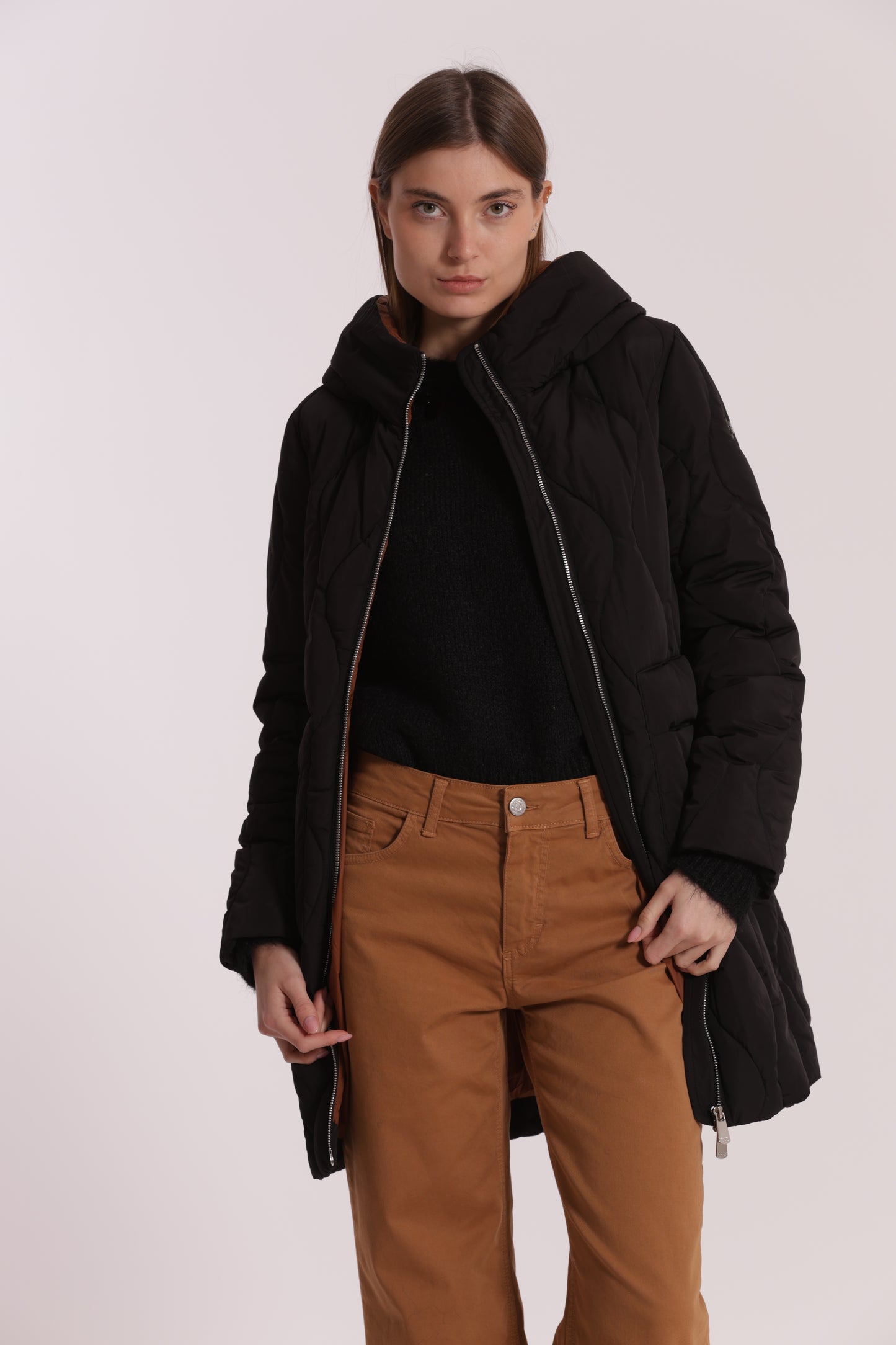 PIUMINO LUNGO CON TRAMA A ROMBI