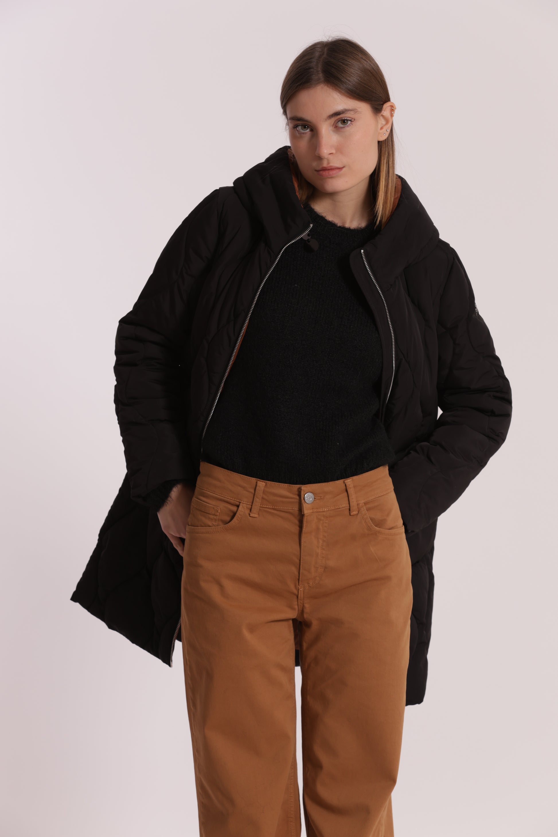 PIUMINO LUNGO CON TRAMA A ROMBI