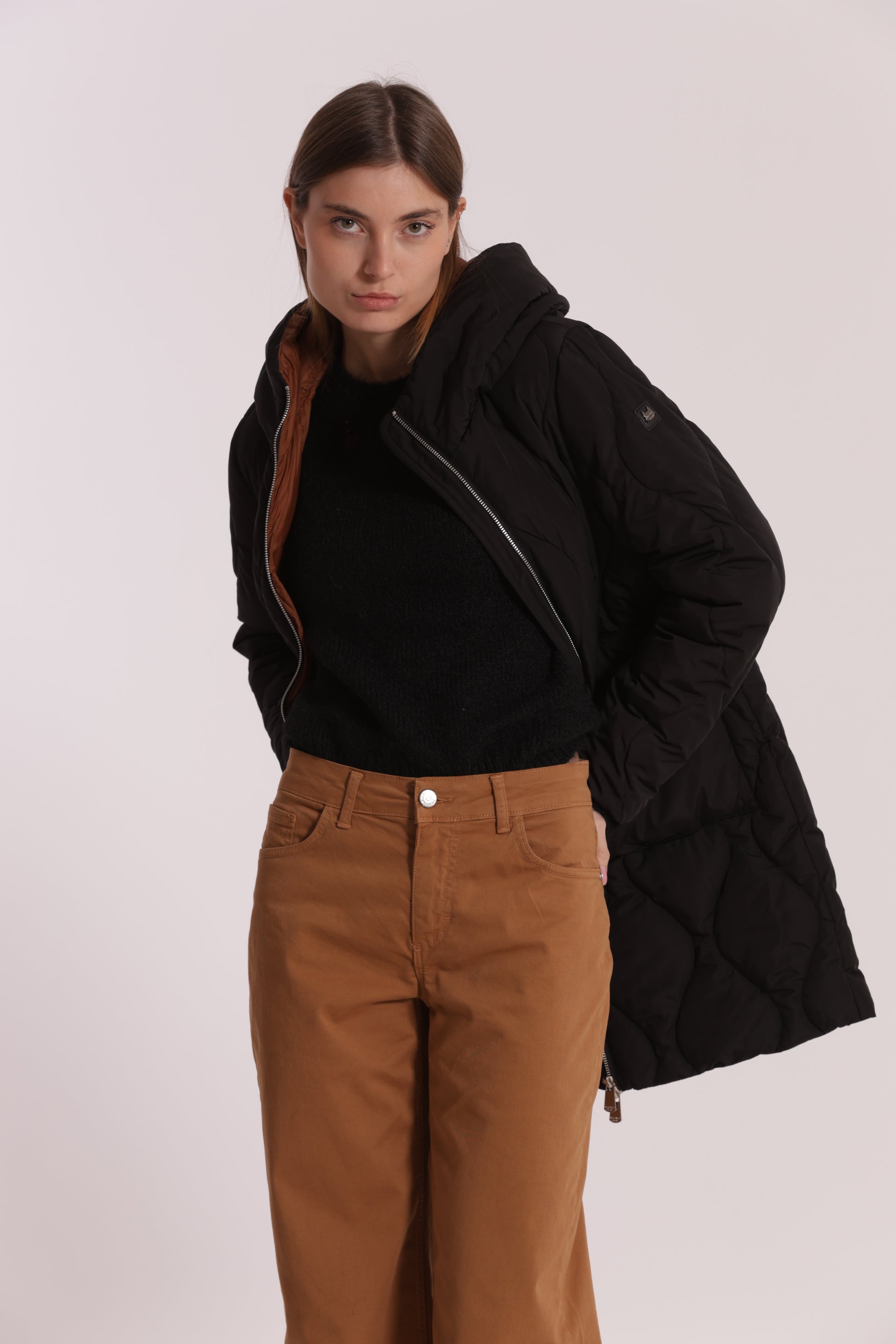 PIUMINO LUNGO CON TRAMA A ROMBI