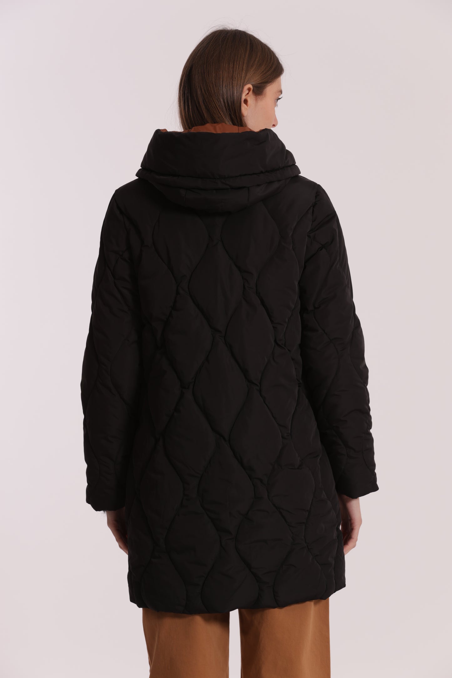 PIUMINO LUNGO CON TRAMA A ROMBI