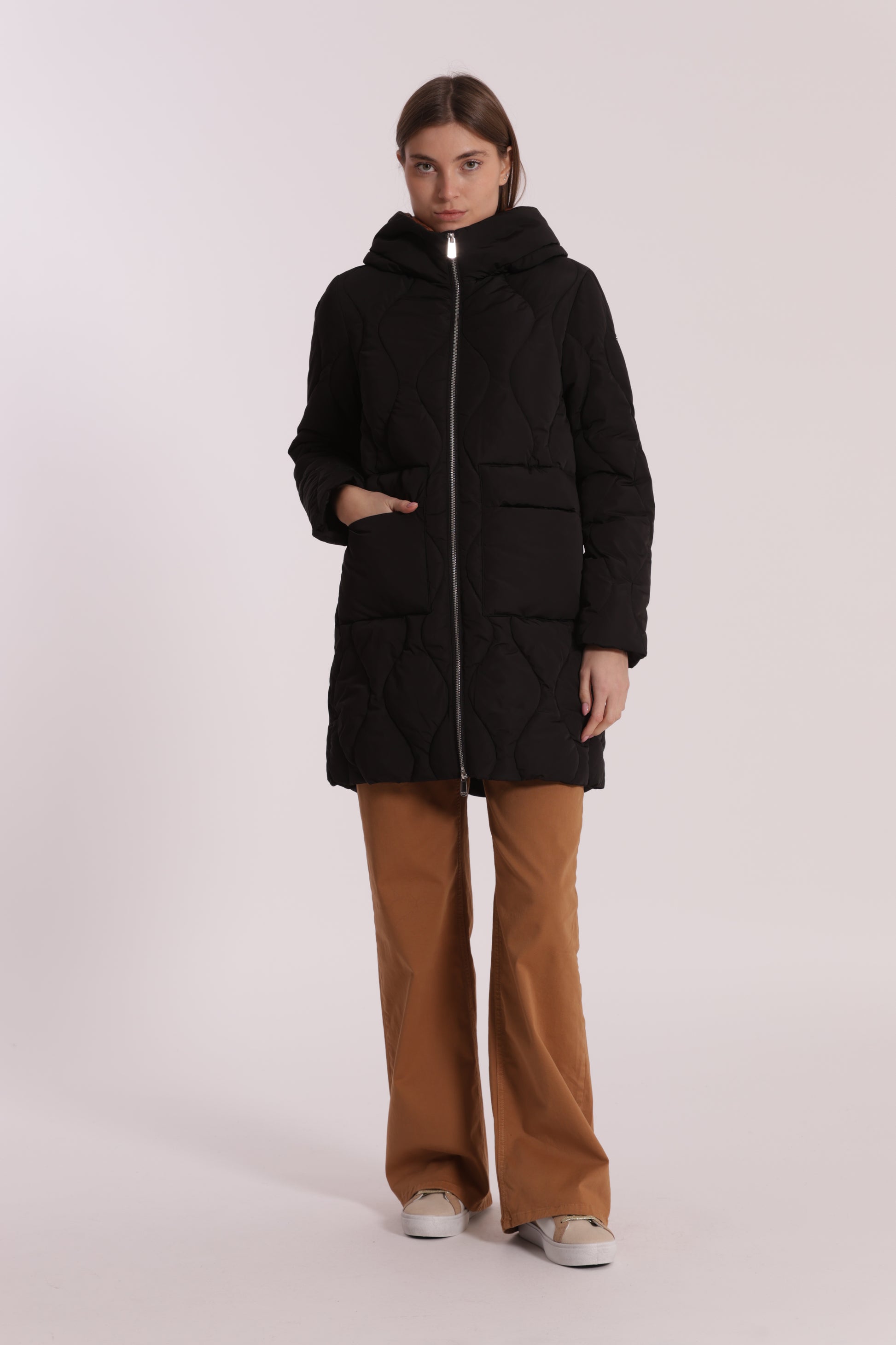 PIUMINO LUNGO CON TRAMA A ROMBI