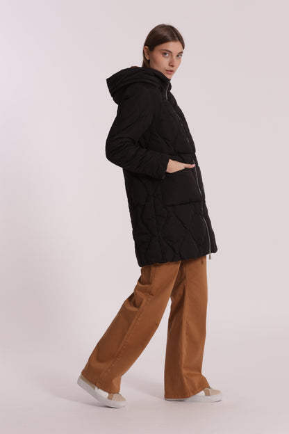 PIUMINO LUNGO CON TRAMA A ROMBI