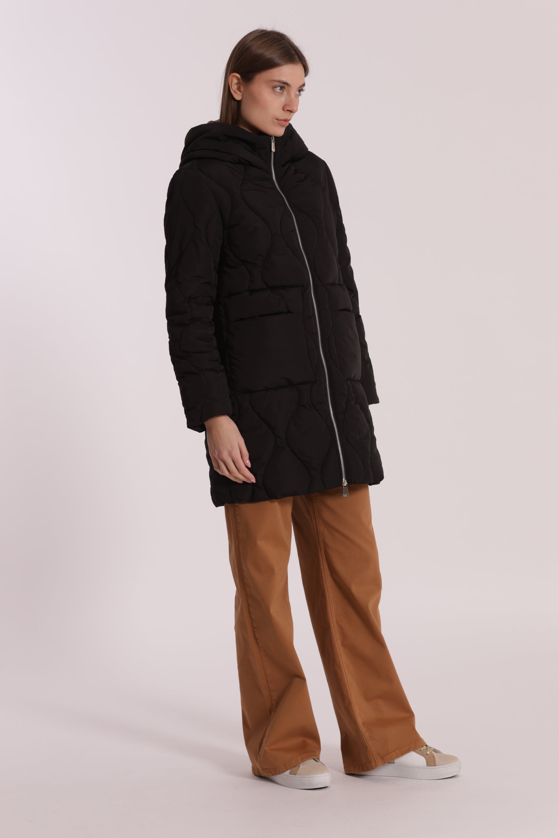 PIUMINO LUNGO CON TRAMA A ROMBI