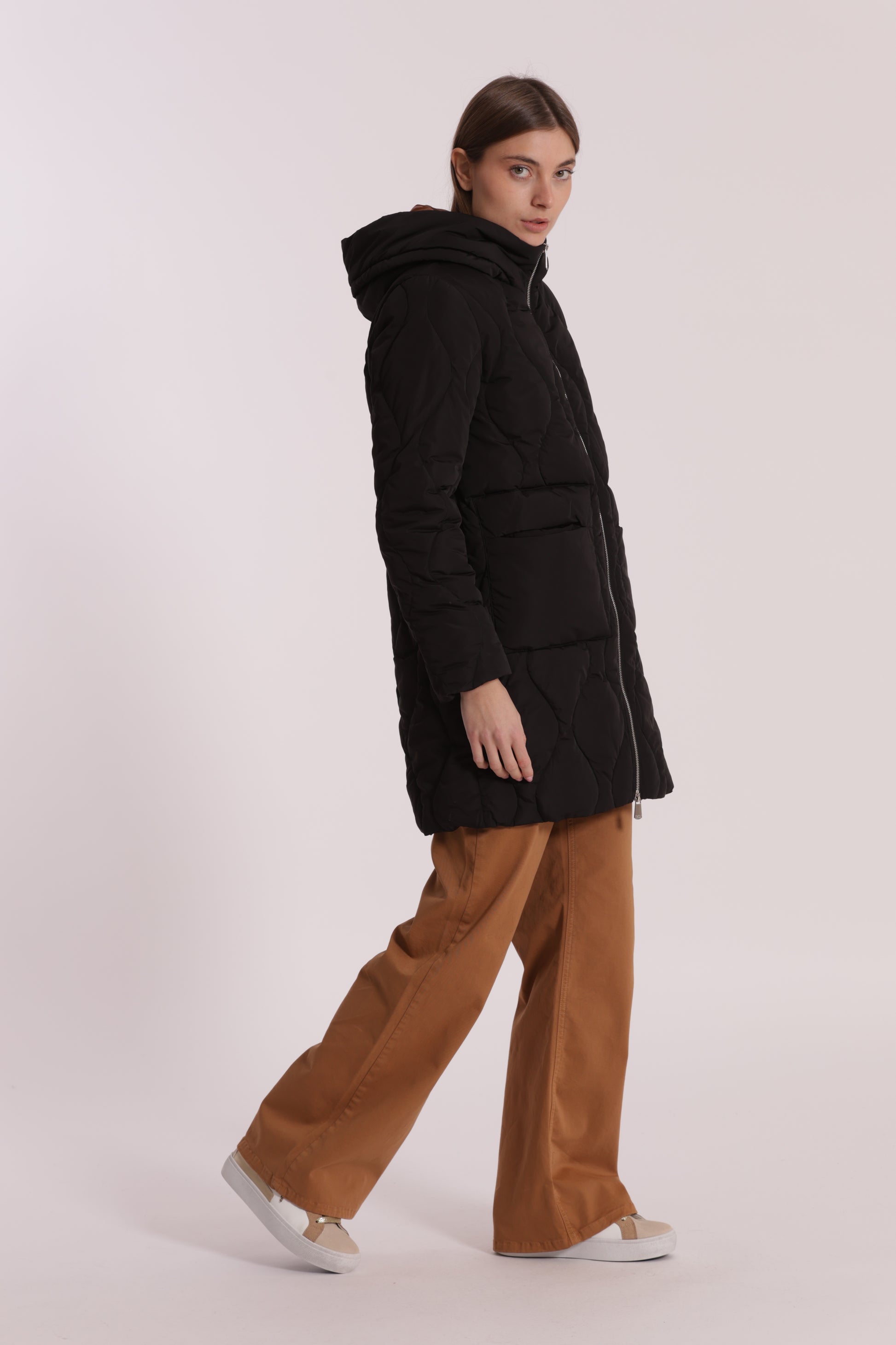 PIUMINO LUNGO CON TRAMA A ROMBI