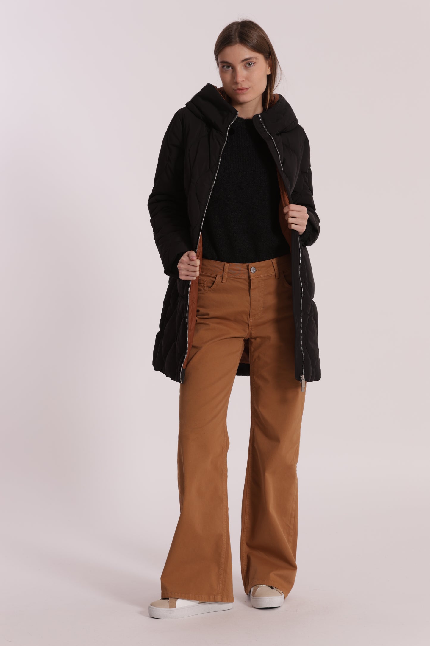 PIUMINO LUNGO CON TRAMA A ROMBI