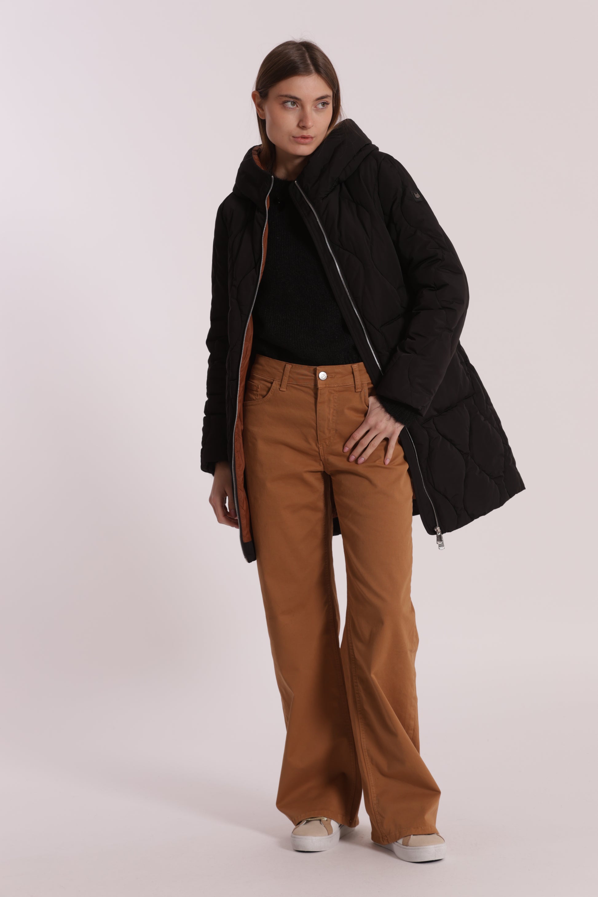 PIUMINO LUNGO CON TRAMA A ROMBI