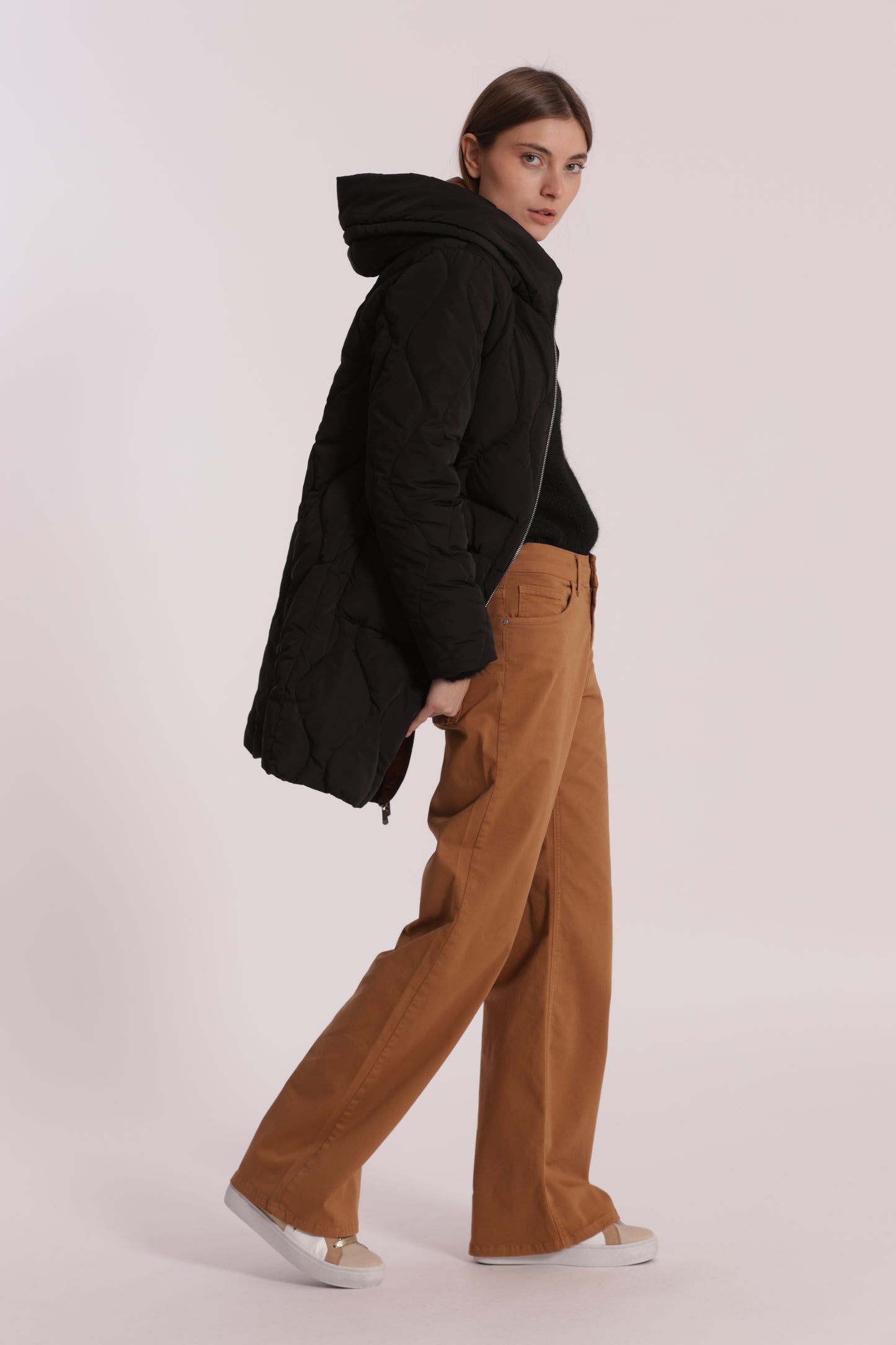 PIUMINO LUNGO CON TRAMA A ROMBI