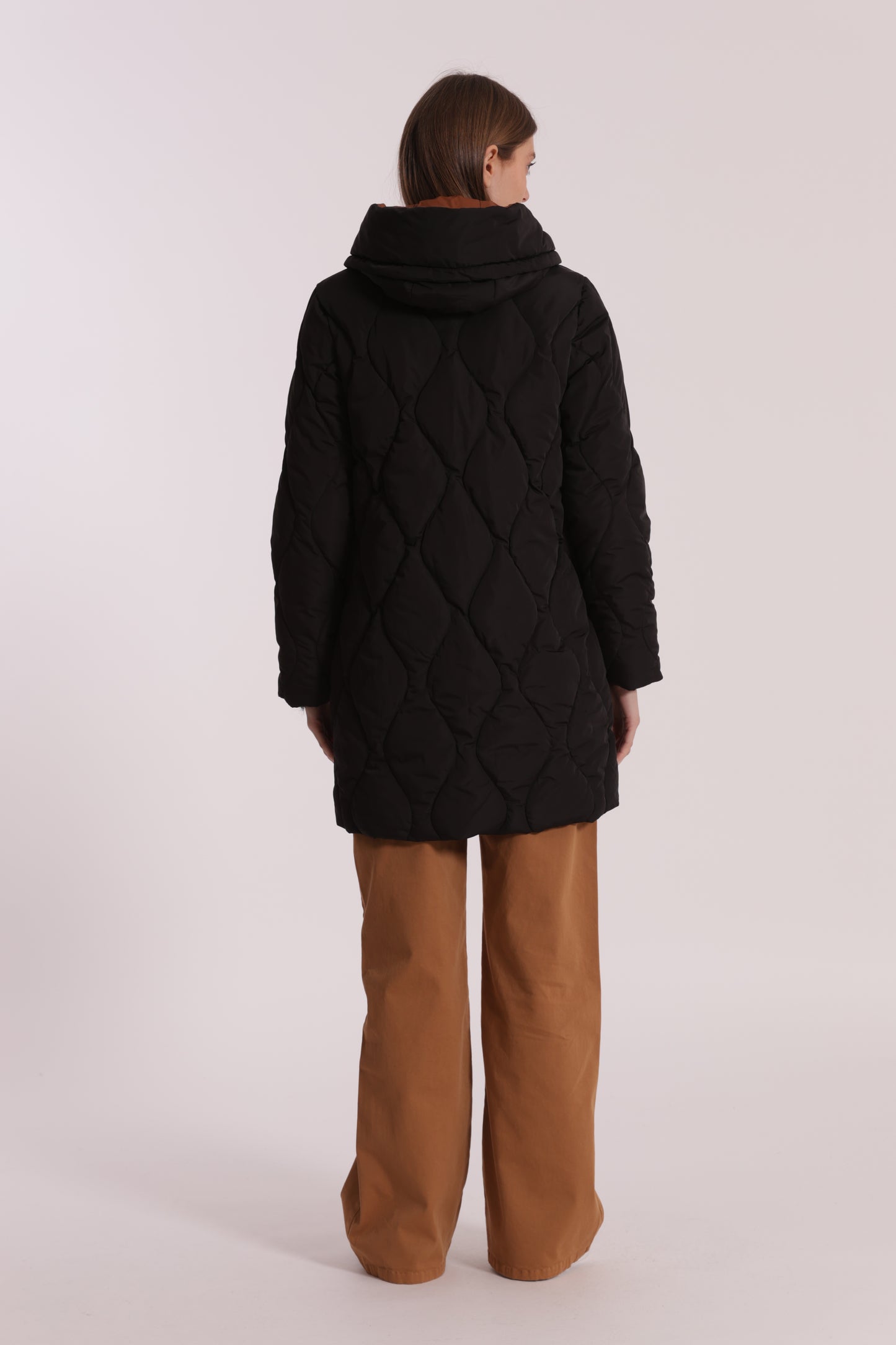 PIUMINO LUNGO CON TRAMA A ROMBI