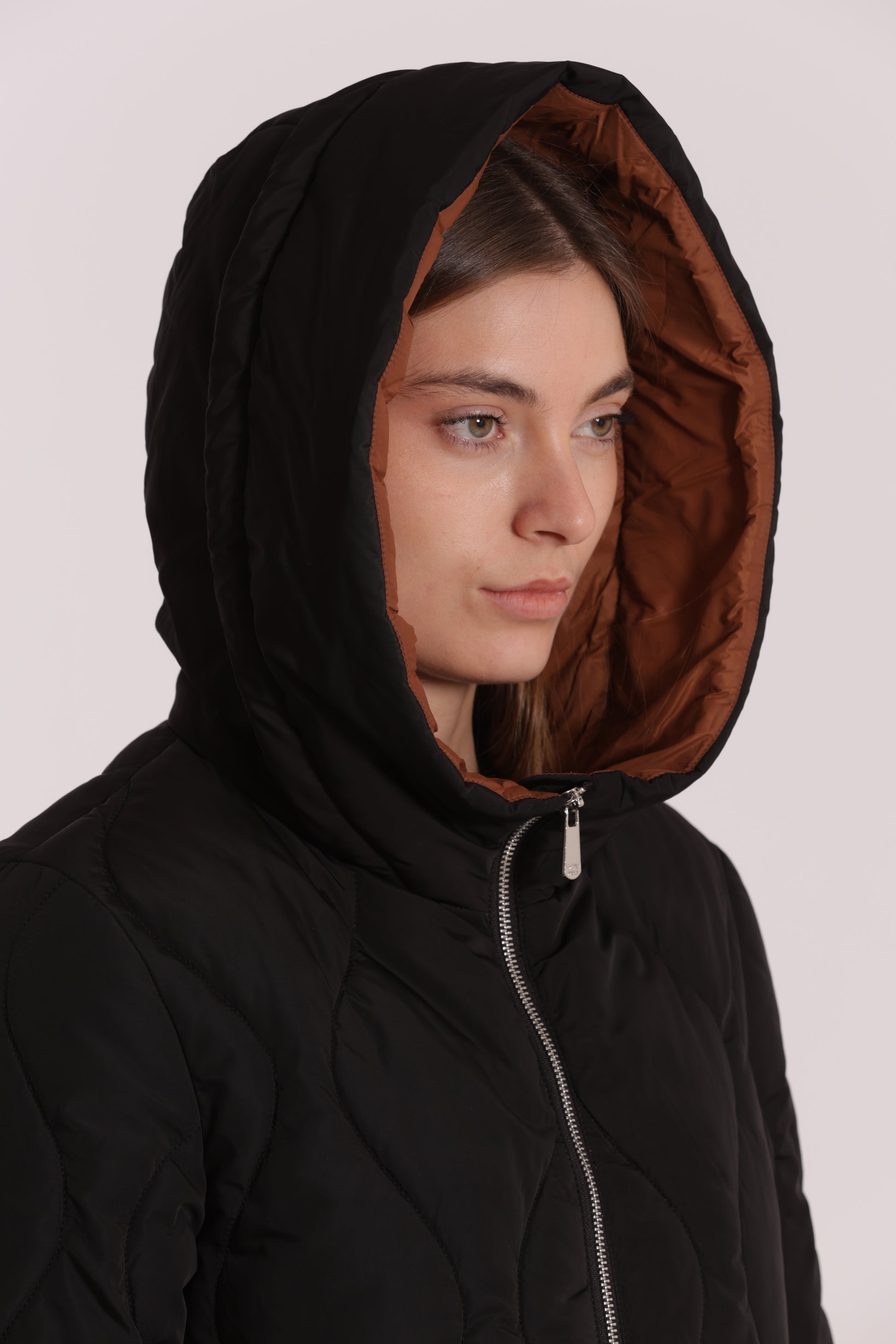 PIUMINO LUNGO CON TRAMA A ROMBI